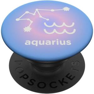 PopSockets Zodiac Phone Grip – Aquarius Constellation PopSockets PopGrip for MagSafe(Adhesive PopGrip)