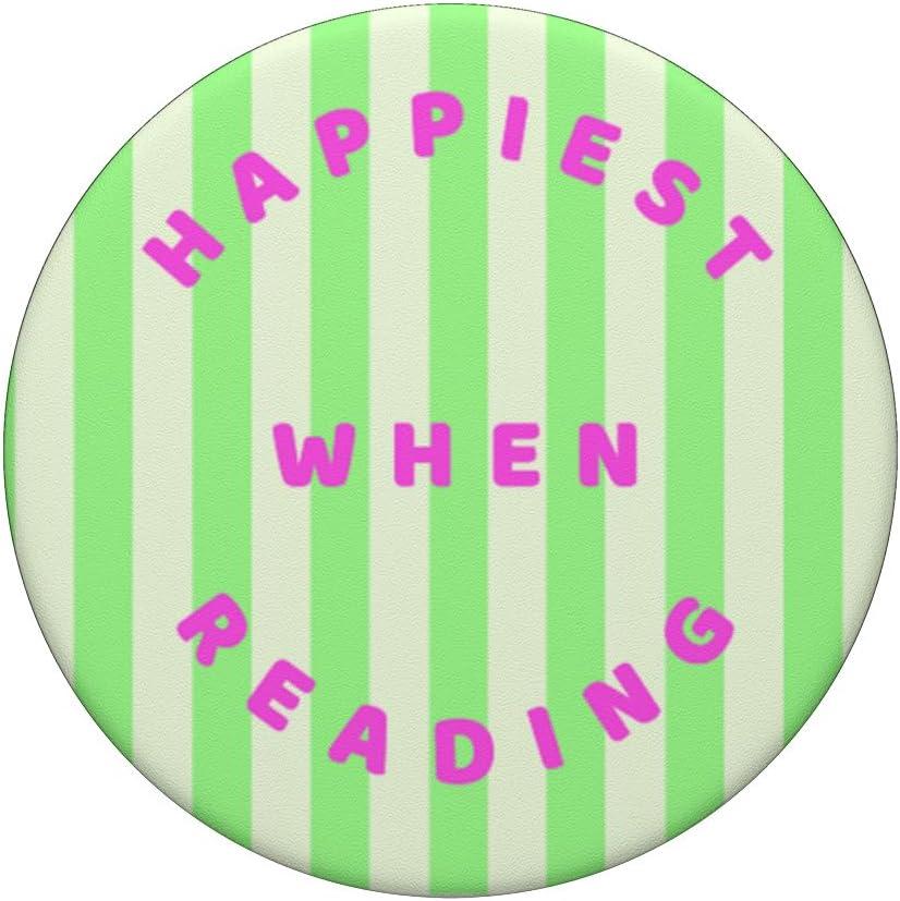 imagePopSockets Bookish Phone Grip amp Stand Happiest When Reading PopSockets PopGrip for MagSafeAdhesive PopGrip