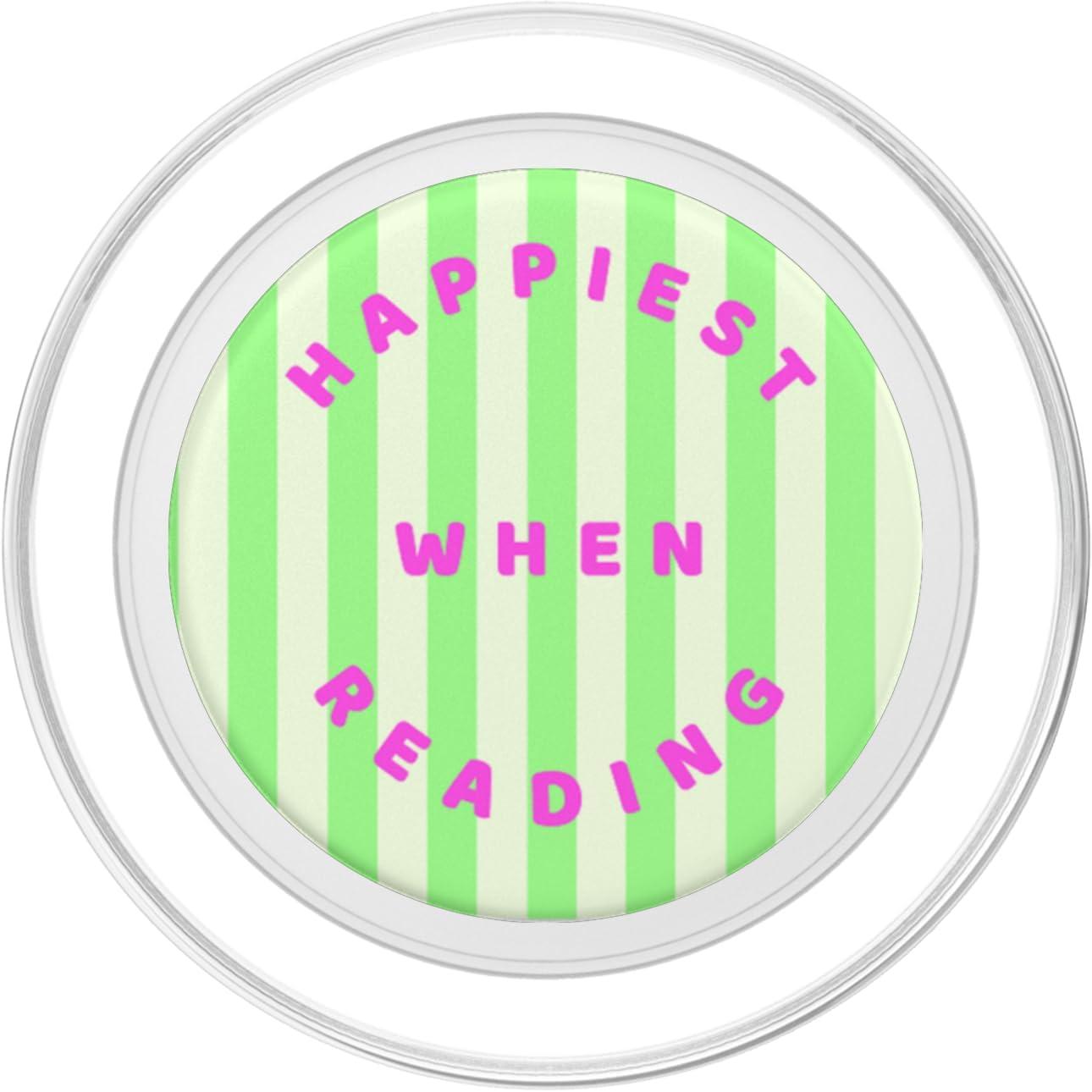 imagePopSockets Bookish Phone Grip amp Stand Happiest When Reading PopSockets PopGrip for MagSafeMagnetic PopGrip