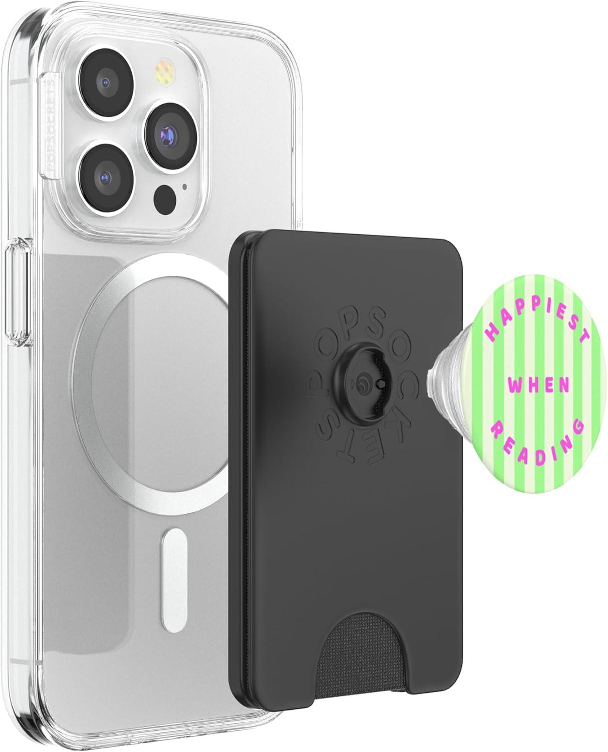 imagePopSockets Bookish Phone Grip amp Stand Happiest When Reading PopSockets PopGrip for MagSafeMagnetic PopWallet