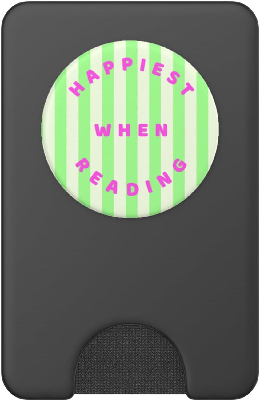 imagePopSockets Bookish Phone Grip amp Stand Happiest When Reading PopSockets PopGrip for MagSafeMagnetic PopWallet