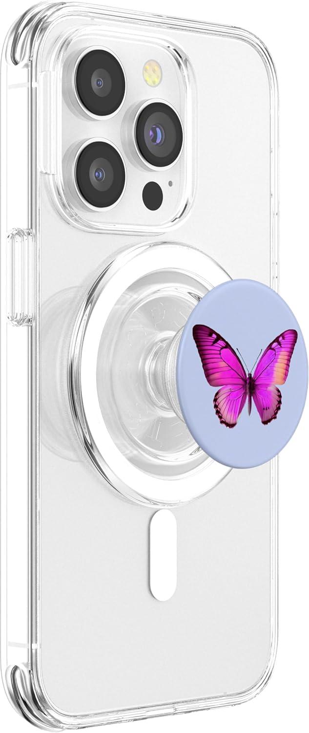 imagePopSockets Butterfly Phone Grip Magenta Flutterfly PopSockets PopGrip for MagSafeMagnetic PopGrip