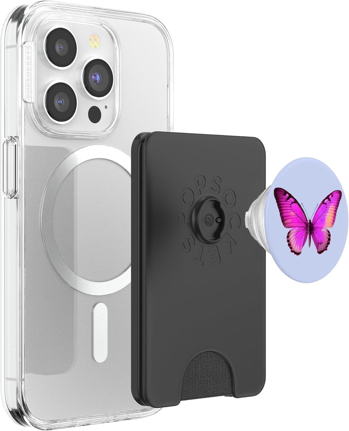imagePopSockets Butterfly Phone Grip Magenta Flutterfly PopSockets PopGrip for MagSafeMagnetic PopWallet