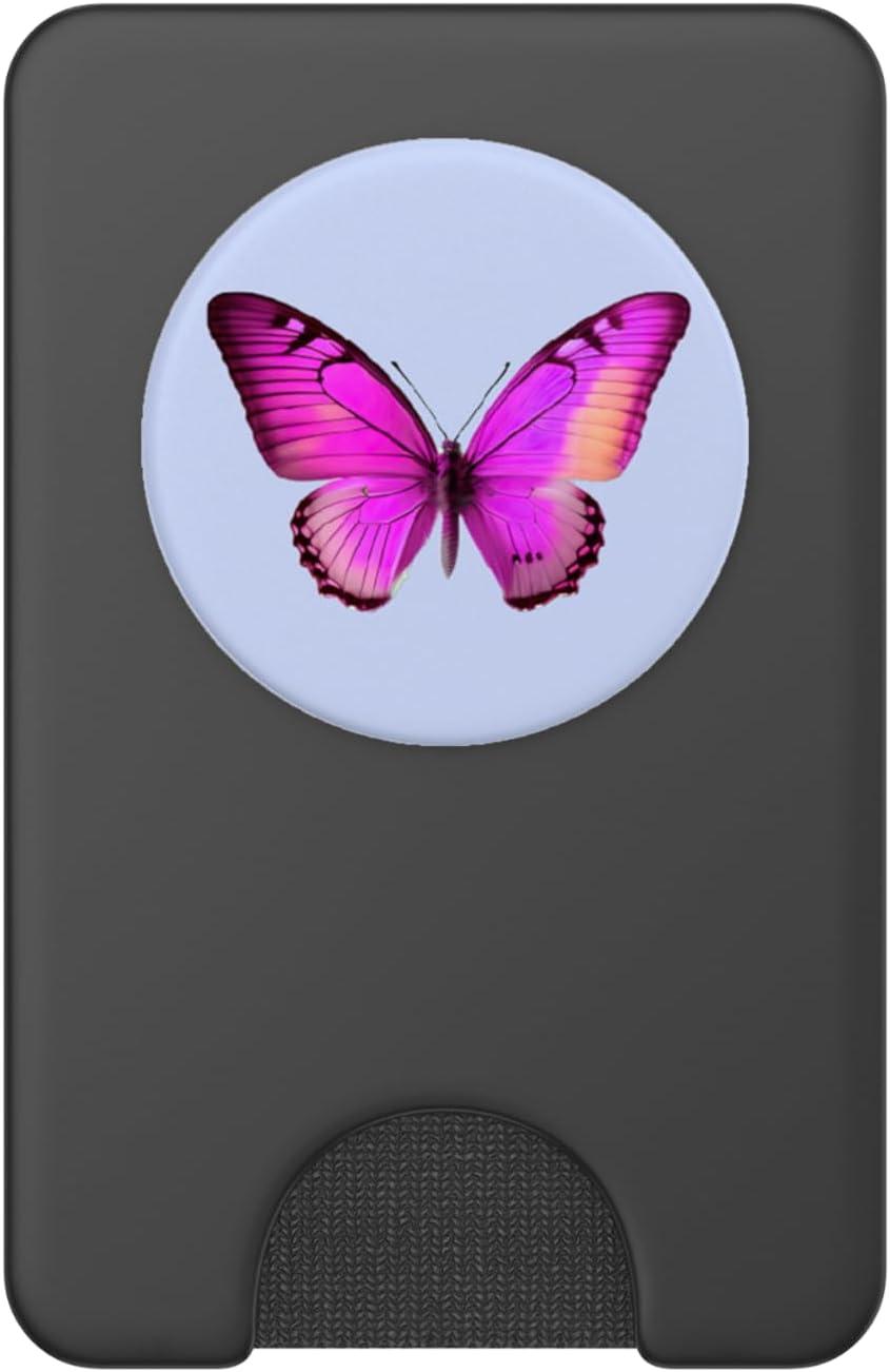 imagePopSockets Butterfly Phone Grip Magenta Flutterfly PopSockets PopGrip for MagSafeMagnetic PopWallet