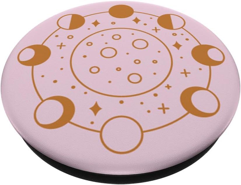 imagePopSockets Celestial Phone Grip Golden Moon Cycle PopSockets PopGrip for MagSafeAdhesive PopGrip