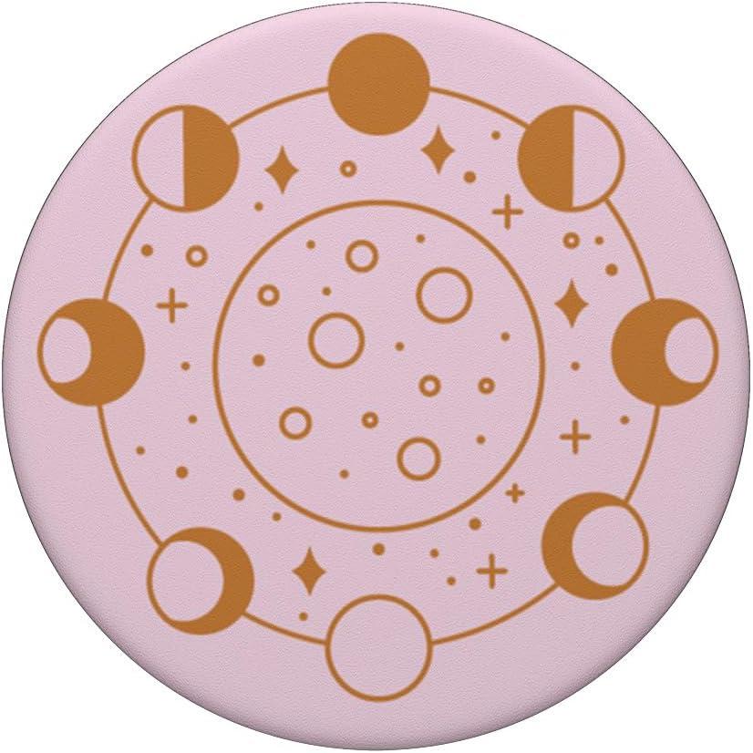 imagePopSockets Celestial Phone Grip Golden Moon Cycle PopSockets PopGrip for MagSafeAdhesive PopGrip