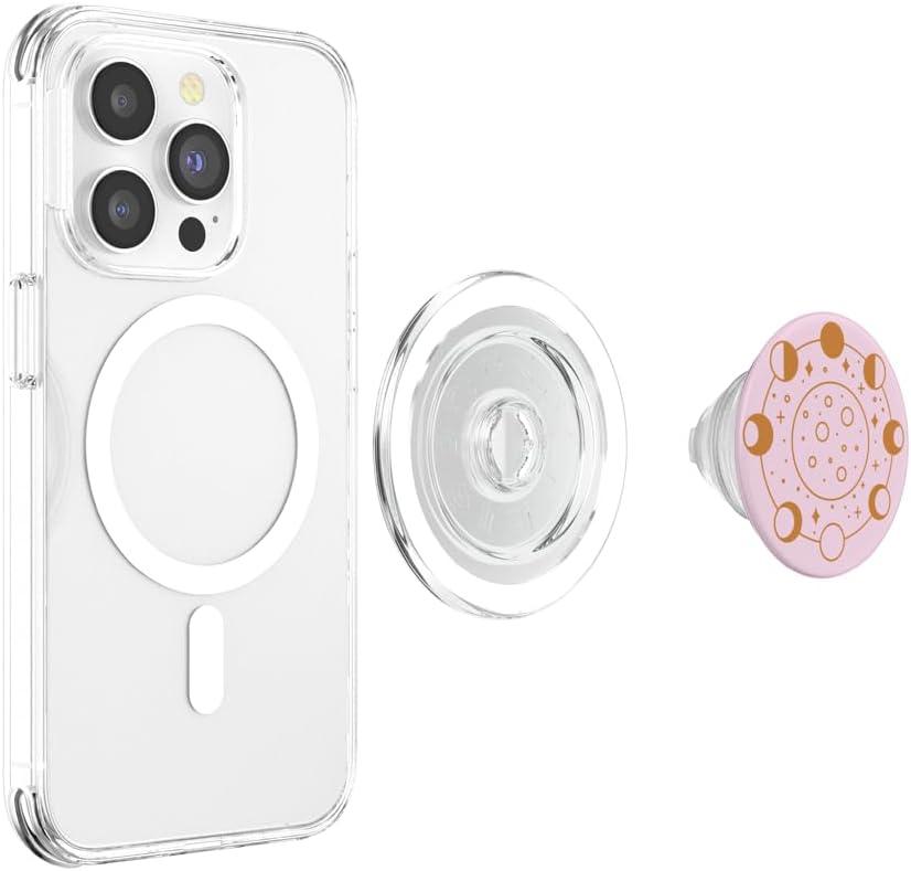 imagePopSockets Celestial Phone Grip Golden Moon Cycle PopSockets PopGrip for MagSafeMagnetic PopGrip