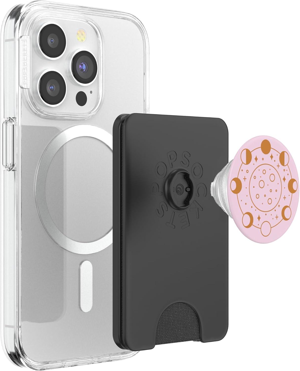 imagePopSockets Celestial Phone Grip Golden Moon Cycle PopSockets PopGrip for MagSafeMagnetic PopWallet
