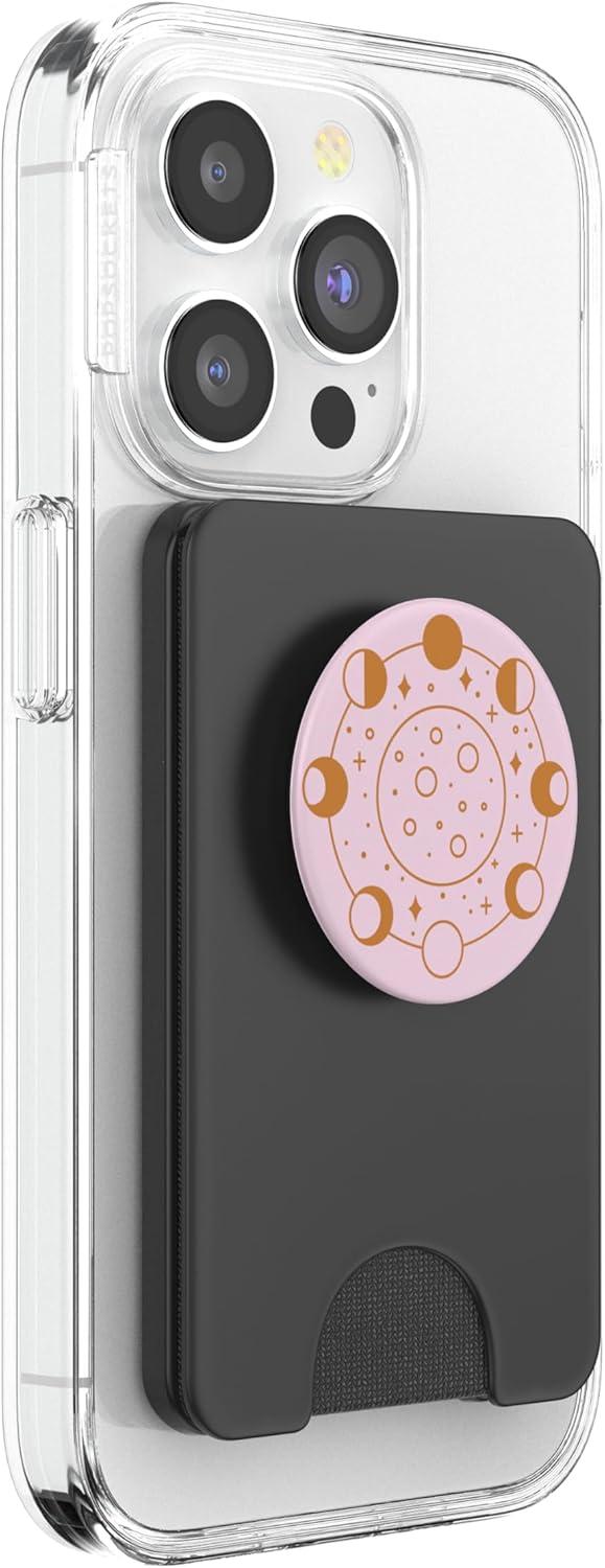 imagePopSockets Celestial Phone Grip Golden Moon Cycle PopSockets PopGrip for MagSafeMagnetic PopWallet