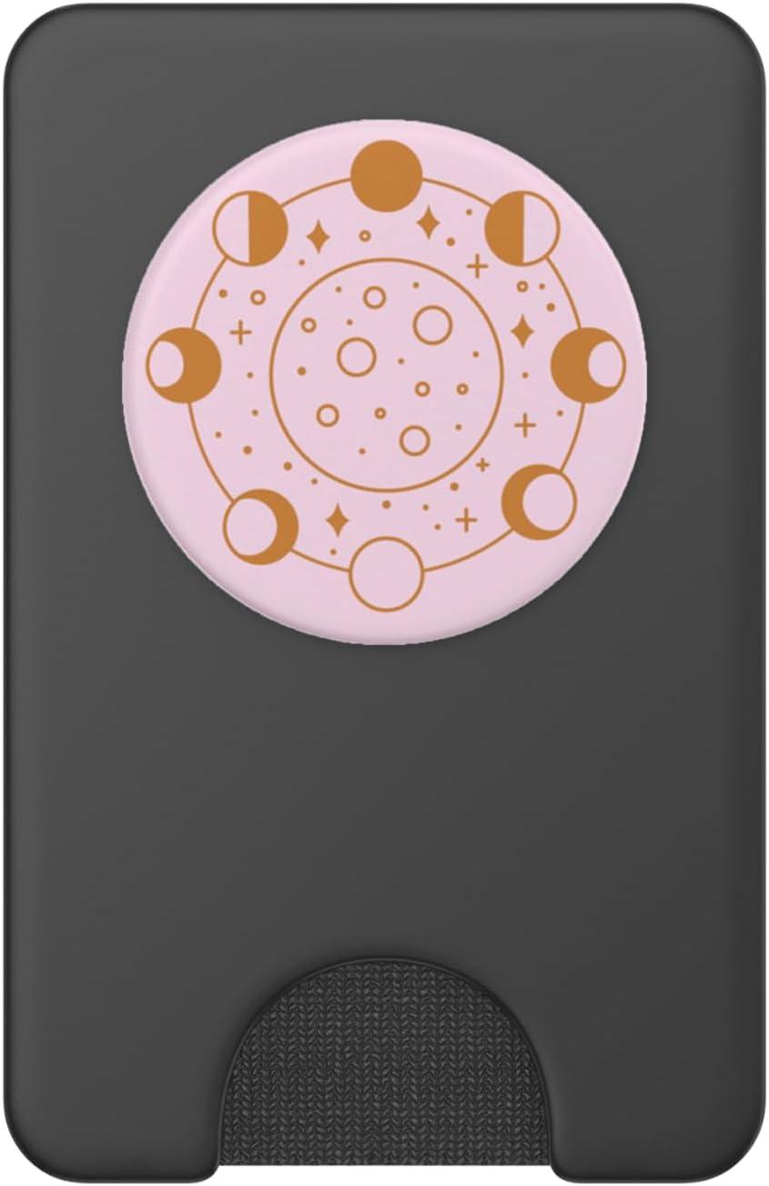 imagePopSockets Celestial Phone Grip Golden Moon Cycle PopSockets PopGrip for MagSafeMagnetic PopWallet