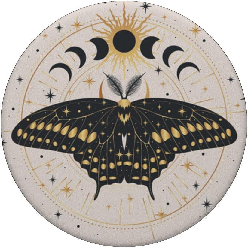 imagePopSockets Celestial Phone Grip Lunar Moth PopSockets PopGrip for MagSafeAdhesive PopGrip