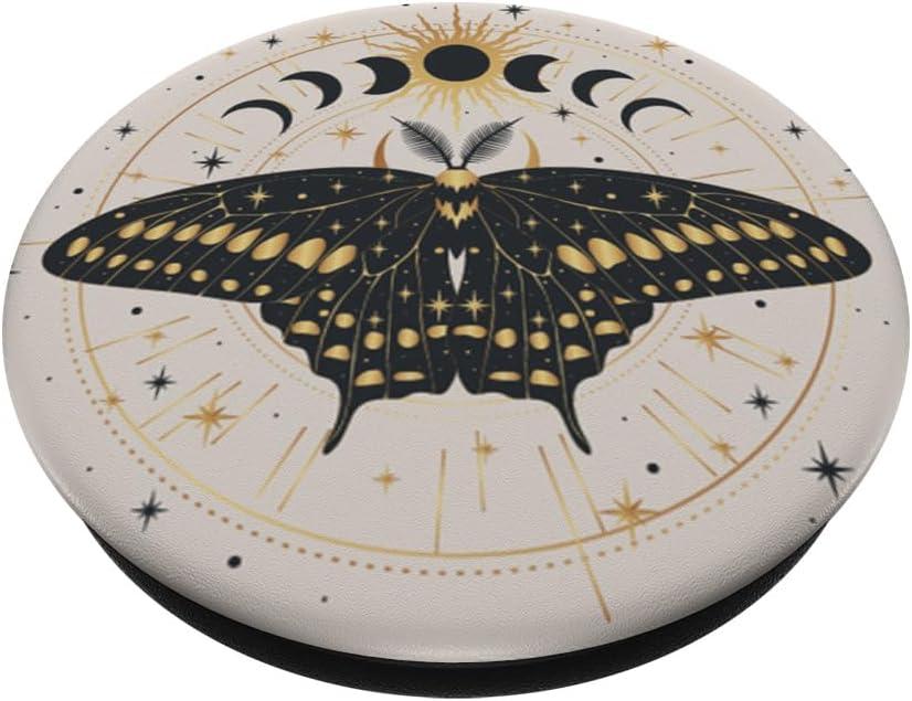 imagePopSockets Celestial Phone Grip Lunar Moth PopSockets PopGrip for MagSafeAdhesive PopGrip