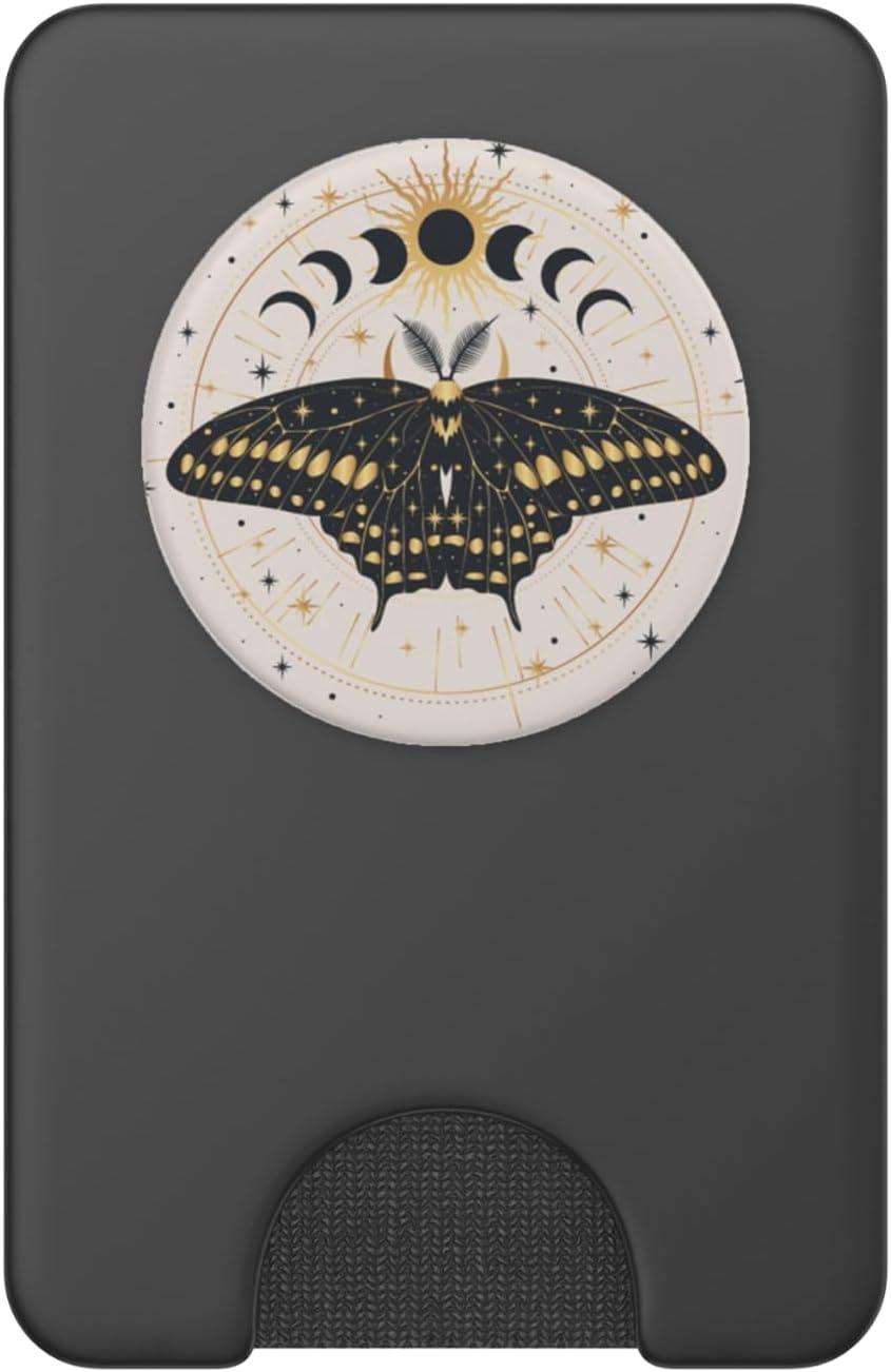 imagePopSockets Celestial Phone Grip Lunar Moth PopSockets PopGrip for MagSafeMagnetic PopWallet