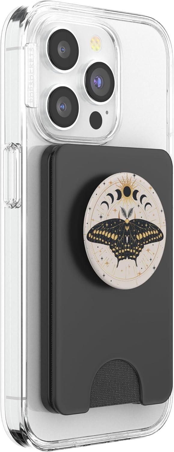 imagePopSockets Celestial Phone Grip Lunar Moth PopSockets PopGrip for MagSafeMagnetic PopWallet