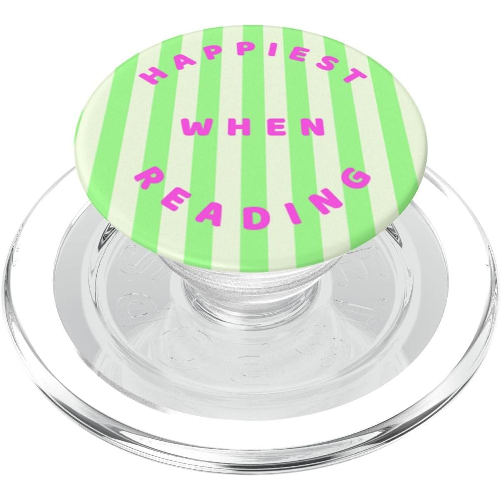 imagePopSockets Bookish Phone Grip amp Stand Happiest When Reading PopSockets PopGrip for MagSafeMagnetic PopGrip