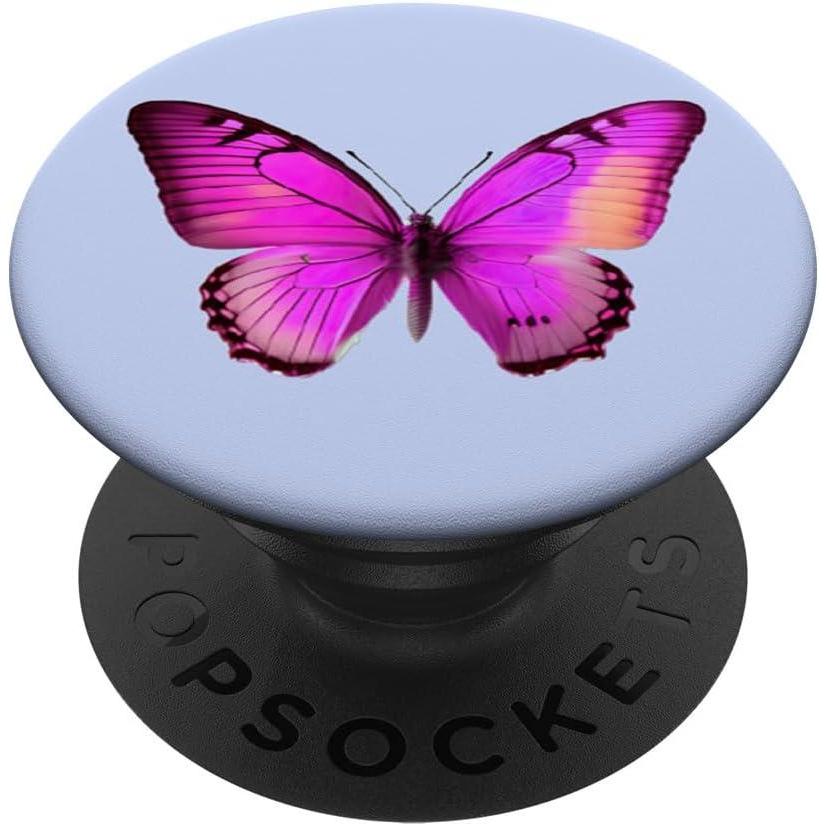 imagePopSockets Butterfly Phone Grip Magenta Flutterfly PopSockets PopGrip for MagSafeAdhesive PopGrip