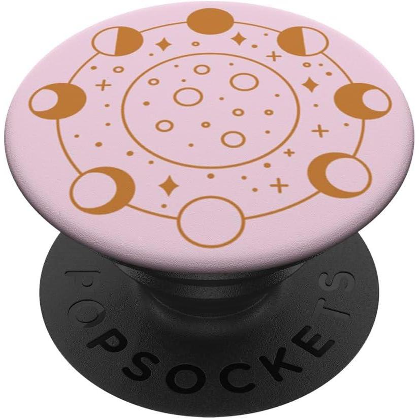 imagePopSockets Celestial Phone Grip Golden Moon Cycle PopSockets PopGrip for MagSafeAdhesive PopGrip