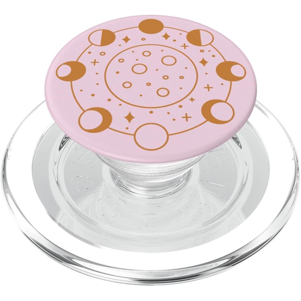 imagePopSockets Celestial Phone Grip Golden Moon Cycle PopSockets PopGrip for MagSafeMagnetic PopGrip
