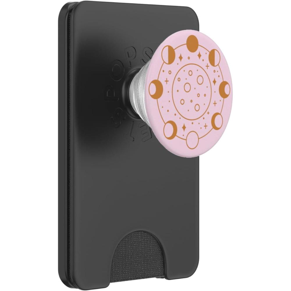 imagePopSockets Celestial Phone Grip Golden Moon Cycle PopSockets PopGrip for MagSafeMagnetic PopWallet