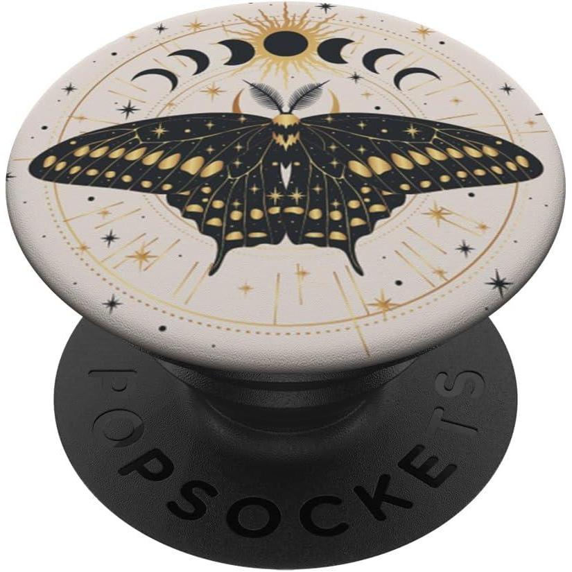 imagePopSockets Celestial Phone Grip Lunar Moth PopSockets PopGrip for MagSafeAdhesive PopGrip
