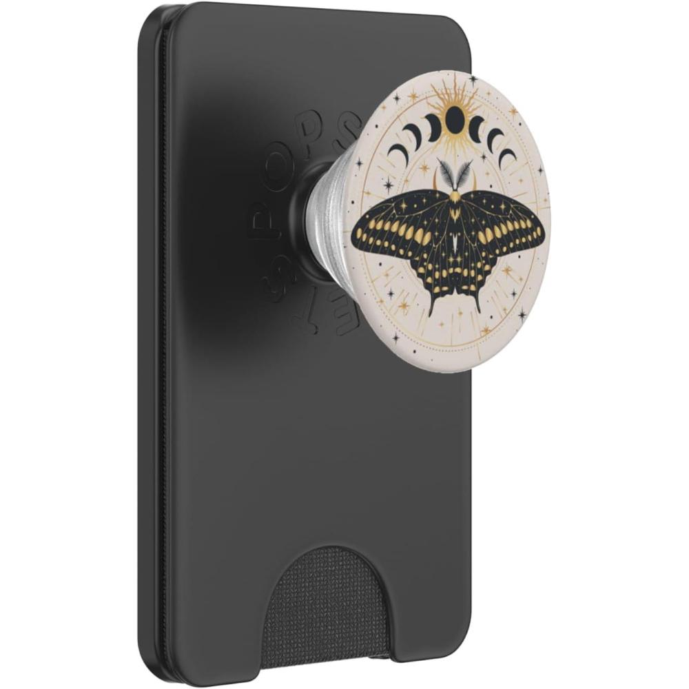 imagePopSockets Celestial Phone Grip Lunar Moth PopSockets PopGrip for MagSafeMagnetic PopWallet