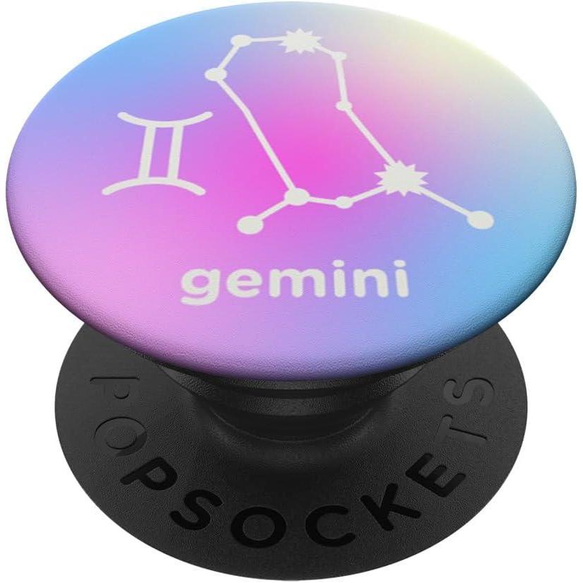imagePopSockets Zodiac Phone Grip Gemini Constellation PopSockets PopGrip for MagSafeAdhesive PopGrip