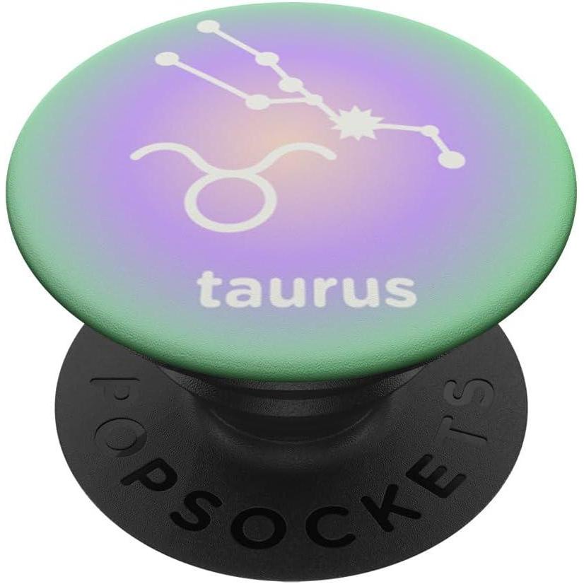 imagePopSockets Zodiac Phone Grip Taurus Zodiac Sign PopSockets PopGrip for MagSafeAdhesive PopGrip