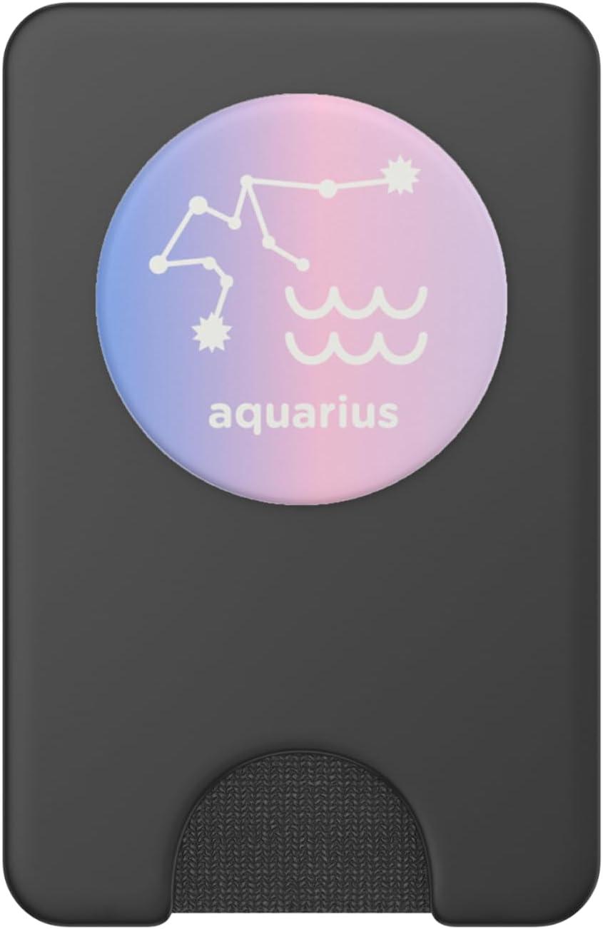 imagePopSockets Zodiac Phone Grip Aquarius Aura PopSockets PopGrip for MagSafeMagnetic PopWallet