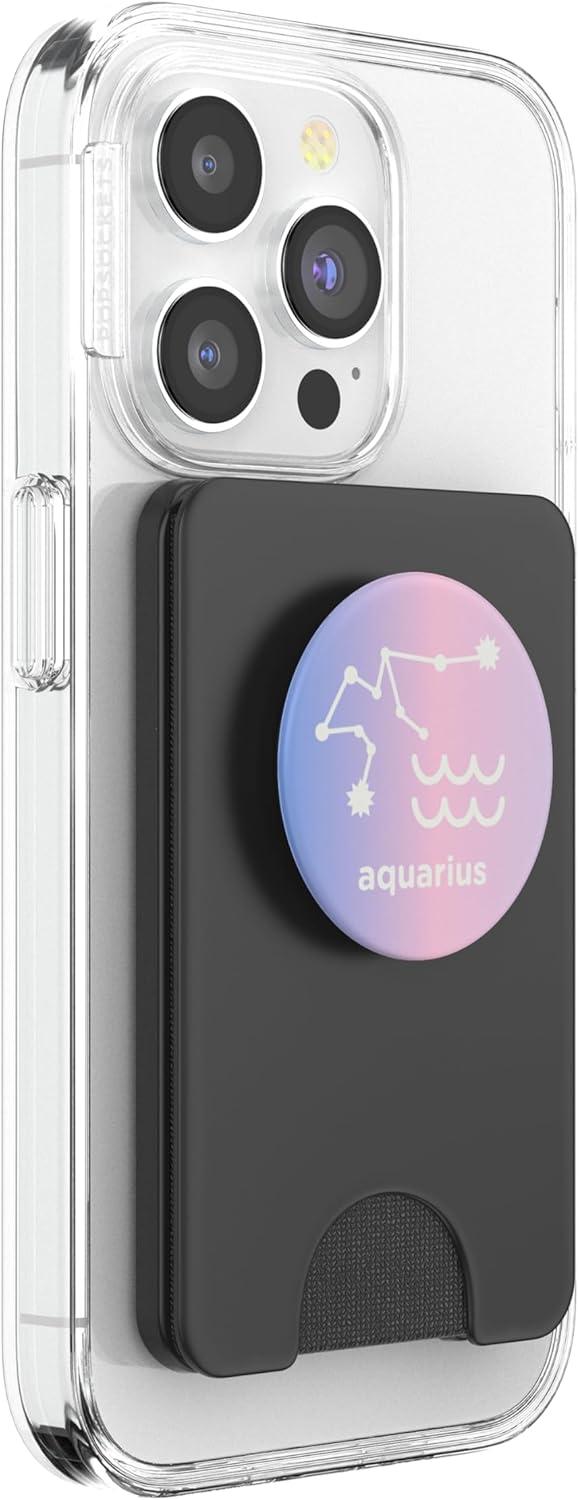 imagePopSockets Zodiac Phone Grip Aquarius Aura PopSockets PopGrip for MagSafeMagnetic PopWallet