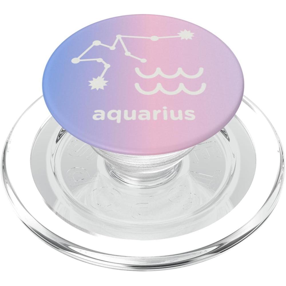 imagePopSockets Zodiac Phone Grip Aquarius Aura PopSockets PopGrip for MagSafeMagnetic PopGrip