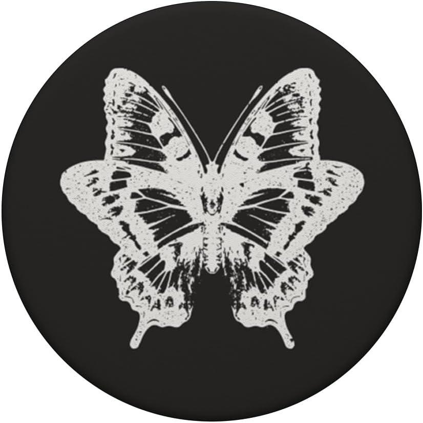 imagePopSockets Butterfly Phone Grip BampW Sketched Butterfly PopSockets PopWallet for MagSafeAdhesive PopGrip