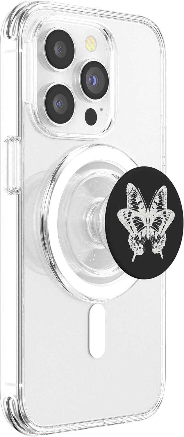 imagePopSockets Butterfly Phone Grip BampW Sketched Butterfly PopSockets PopWallet for MagSafeMagnetic PopGrip