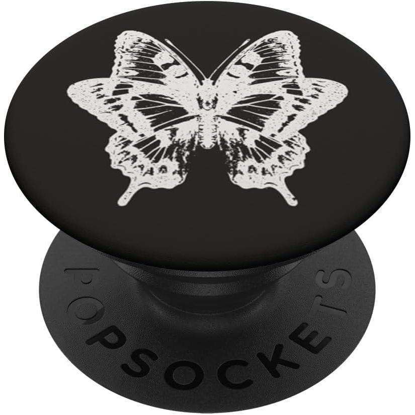 imagePopSockets Butterfly Phone Grip BampW Sketched Butterfly PopSockets PopWallet for MagSafeAdhesive PopGrip