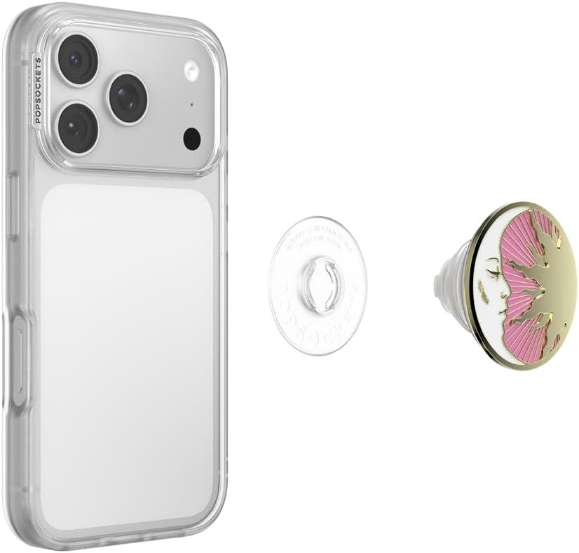 imagePopSockets Adhesive Phone Grip Holder Phone Stand Plantbased Translucent Comic KoiLunar Dreams Pink Adhesive