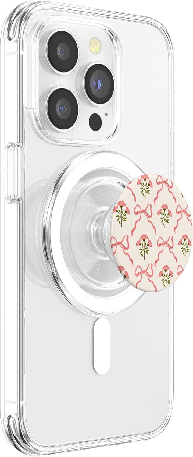 imagePopSockets Floral Bow Phone Grip Coquette Bloom PopSockets Adhesive PopGripMagnetic PopGrip