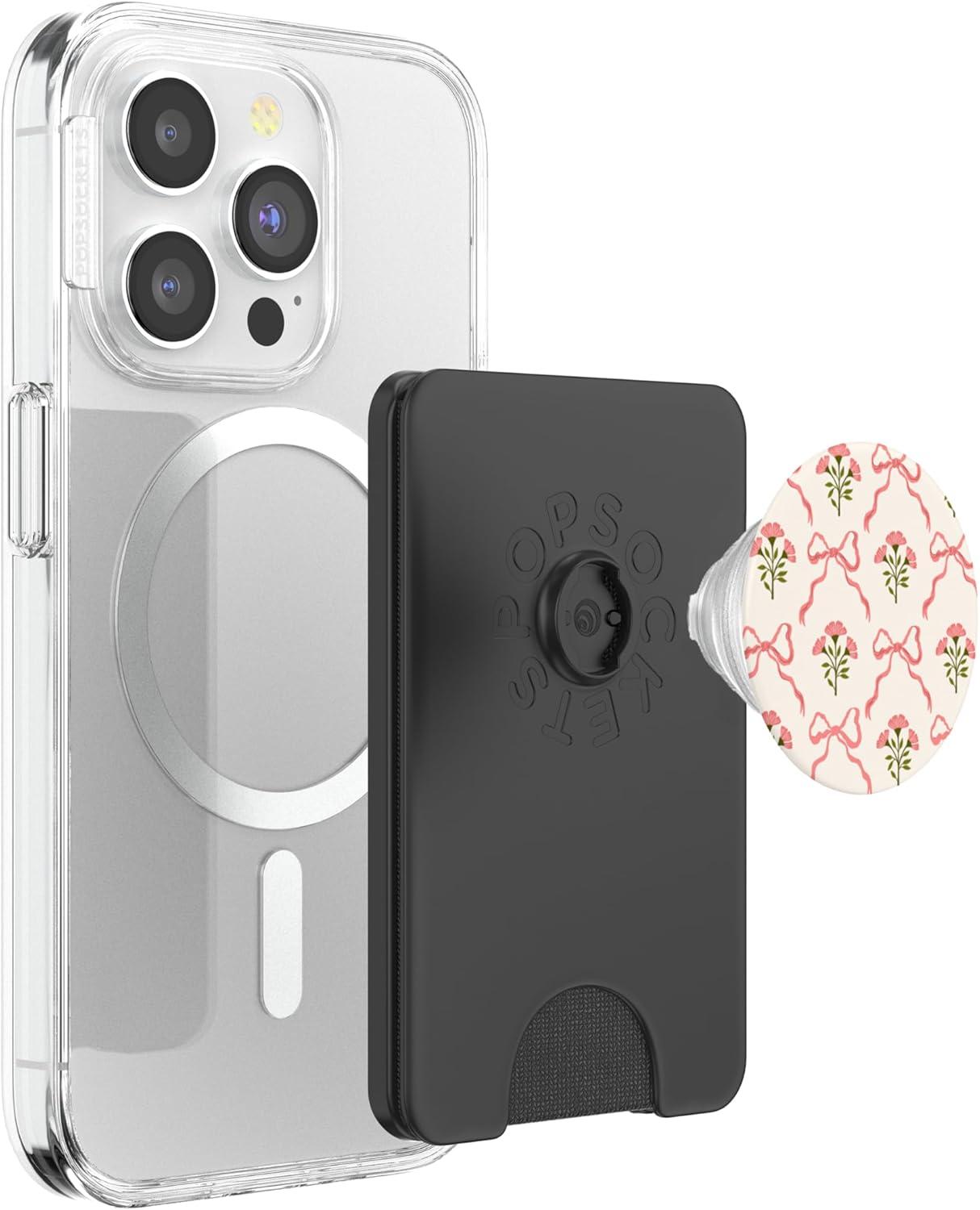 imagePopSockets Floral Bow Phone Grip Coquette Bloom PopSockets Adhesive PopGripMagnetic PopWallet