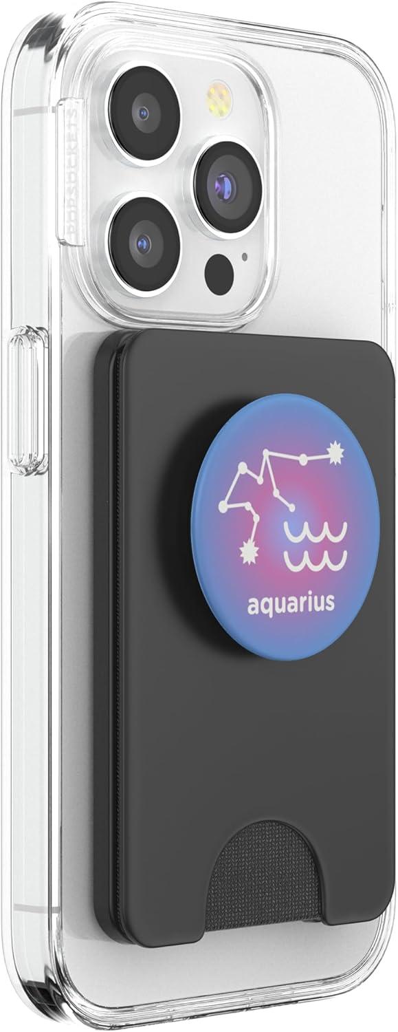 imagePopSockets Zodiac Phone Grip Aquarius Zodiac Sign PopSockets Adhesive PopGripMagnetic PopWallet