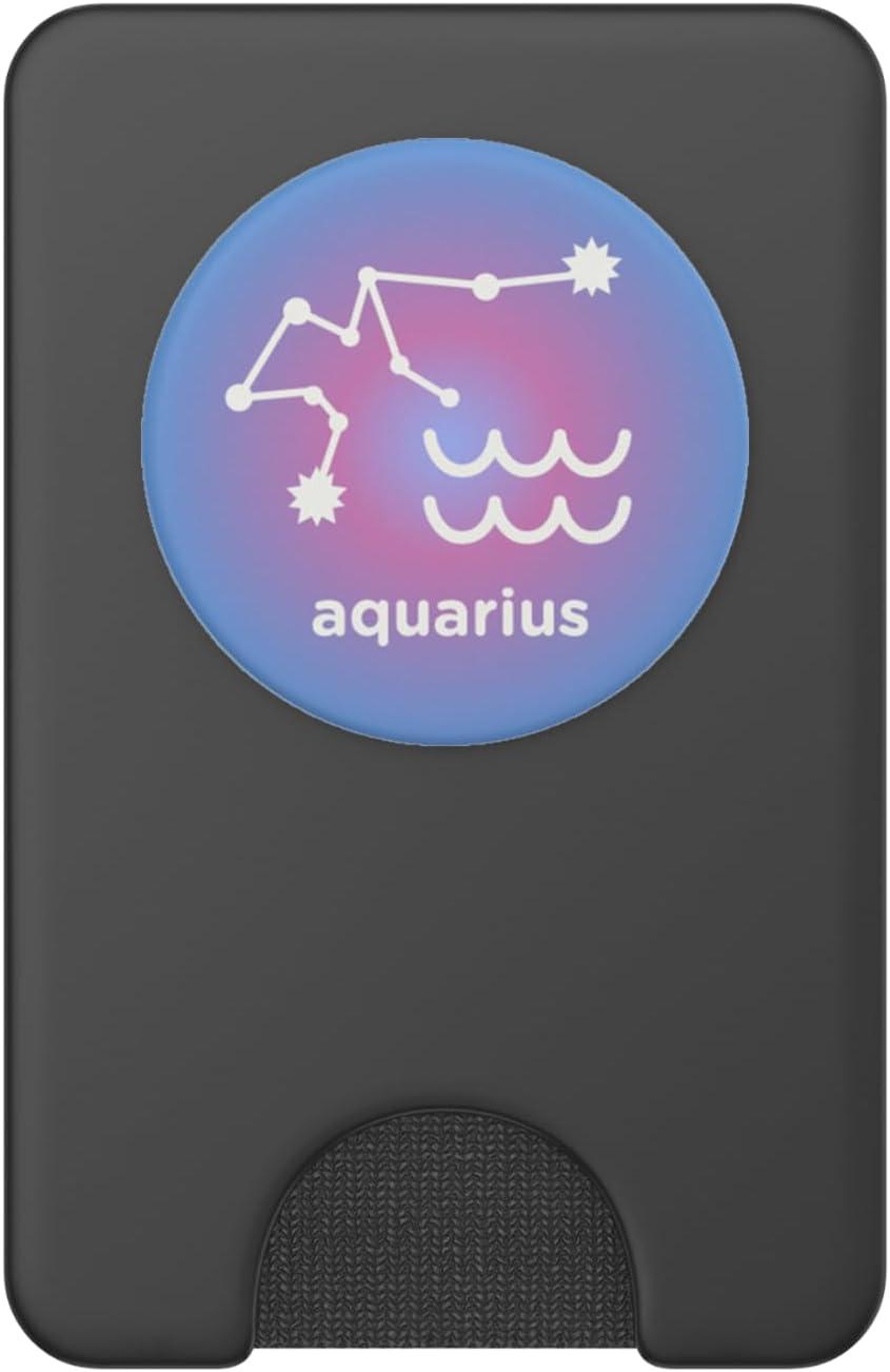 imagePopSockets Zodiac Phone Grip Aquarius Zodiac Sign PopSockets Adhesive PopGripMagnetic PopWallet