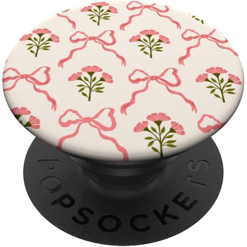 imagePopSockets Floral Bow Phone Grip Coquette Bloom PopSockets Adhesive PopGripAdhesive PopGrip