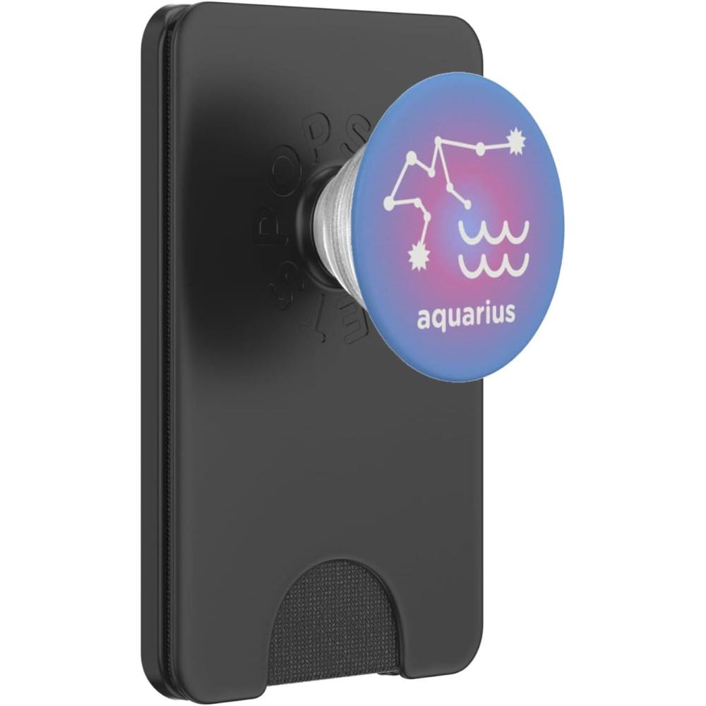 imagePopSockets Zodiac Phone Grip Aquarius Zodiac Sign PopSockets Adhesive PopGripMagnetic PopWallet