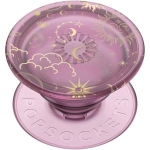 PopSockets Adhesive Phone Grip, Holder, Phone Stand, Plant-based – Translucent Comic Koi(Celestial Mauve)