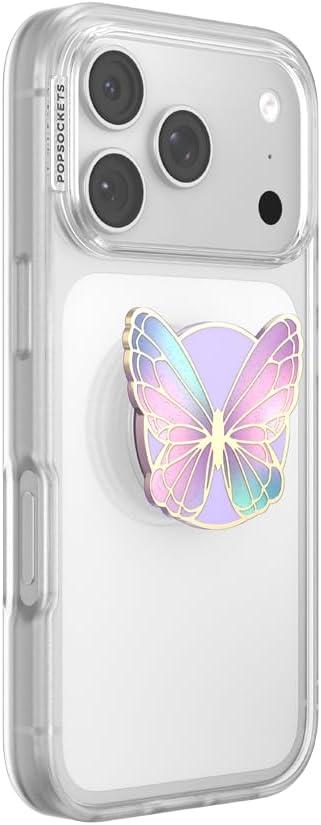 imagePopSockets Adhesive Phone Grip Holder Phone Stand Enamel Enamel Mariposa BloomEnamel Butterfly Prisim
