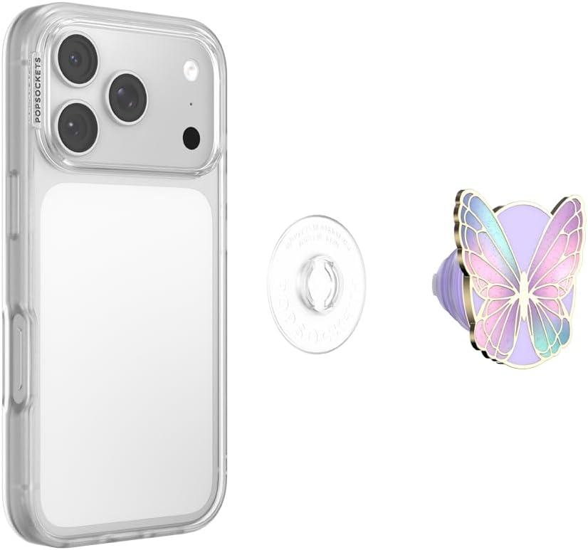 imagePopSockets Adhesive Phone Grip Holder Phone Stand Enamel Enamel Mariposa BloomEnamel Butterfly Prisim