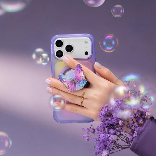 imagePopSockets Adhesive Phone Grip Holder Phone Stand Enamel Enamel Mariposa BloomEnamel Butterfly Prisim
