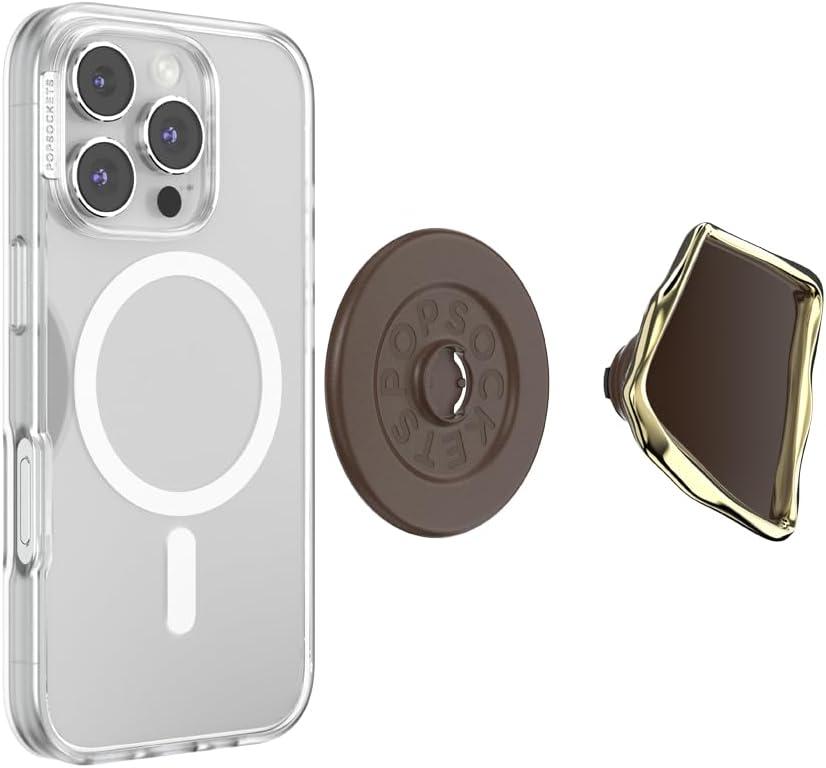imagePopSockets Adhesive Phone Grip Holder Phone Stand Enamel Enamel OpalEnamel Cocoa Cut