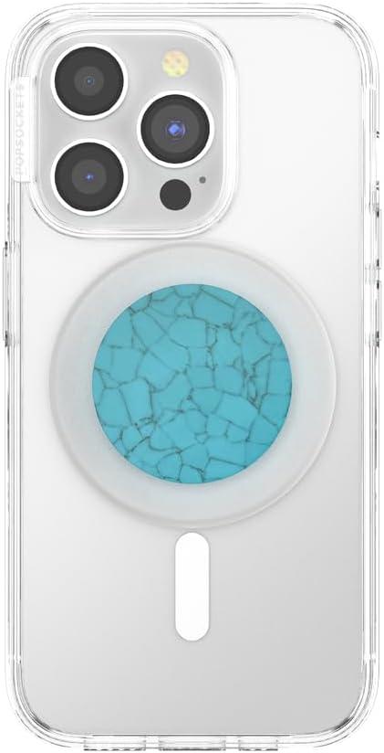 imagePopSockets Adhesive Phone Grip Holder Phone Stand Enamel Enamel Stamped BlackAccent Turquoise