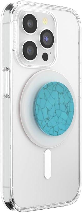 imagePopSockets Adhesive Phone Grip Holder Phone Stand Enamel Enamel Stamped BlackAccent Turquoise