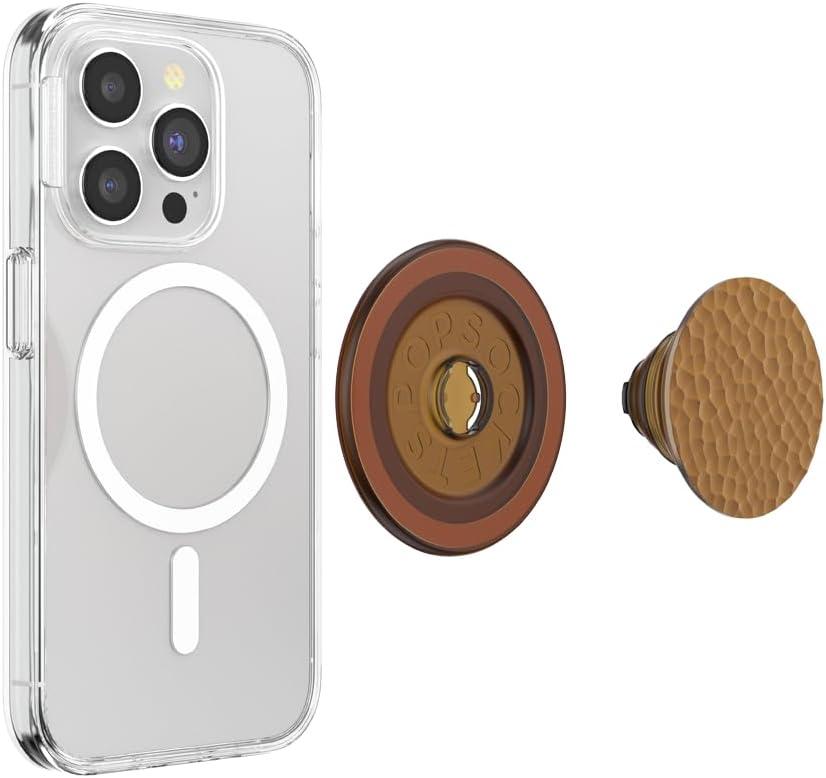 imagePopSockets Adhesive Phone Grip Holder Phone Stand Enamel Enamel Stamped BlackEnamel Hammered Copper Tone