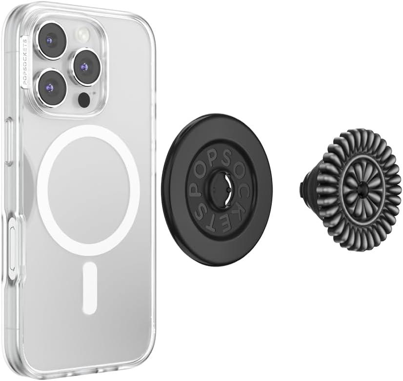 imagePopSockets Adhesive Phone Grip Holder Phone Stand Enamel Enamel Stamped BlackEnamel Stamped Black