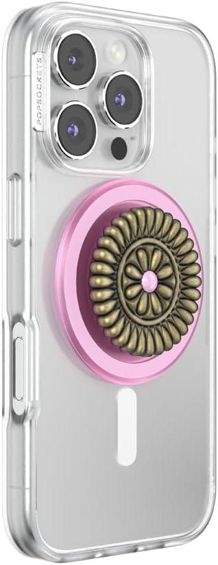 imagePopSockets Adhesive Phone Grip Holder Phone Stand Enamel Enamel Stamped BlackEnamel Stamped Pink